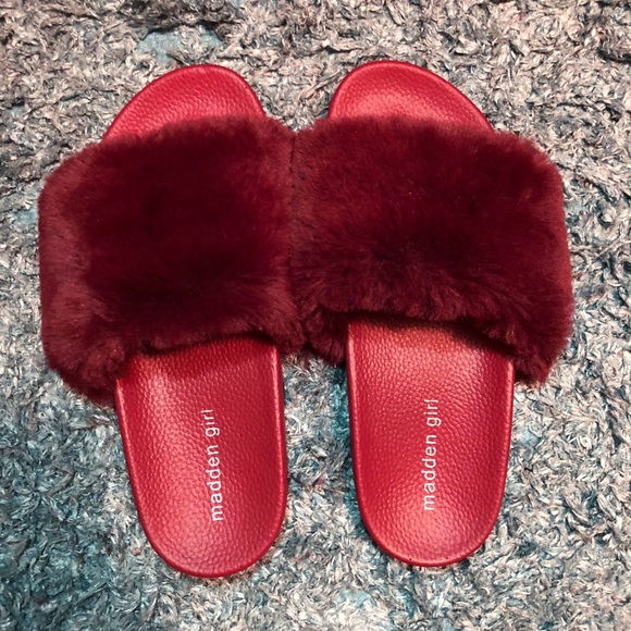 Madden Girl Shoes - Madden Girl Furry Slides